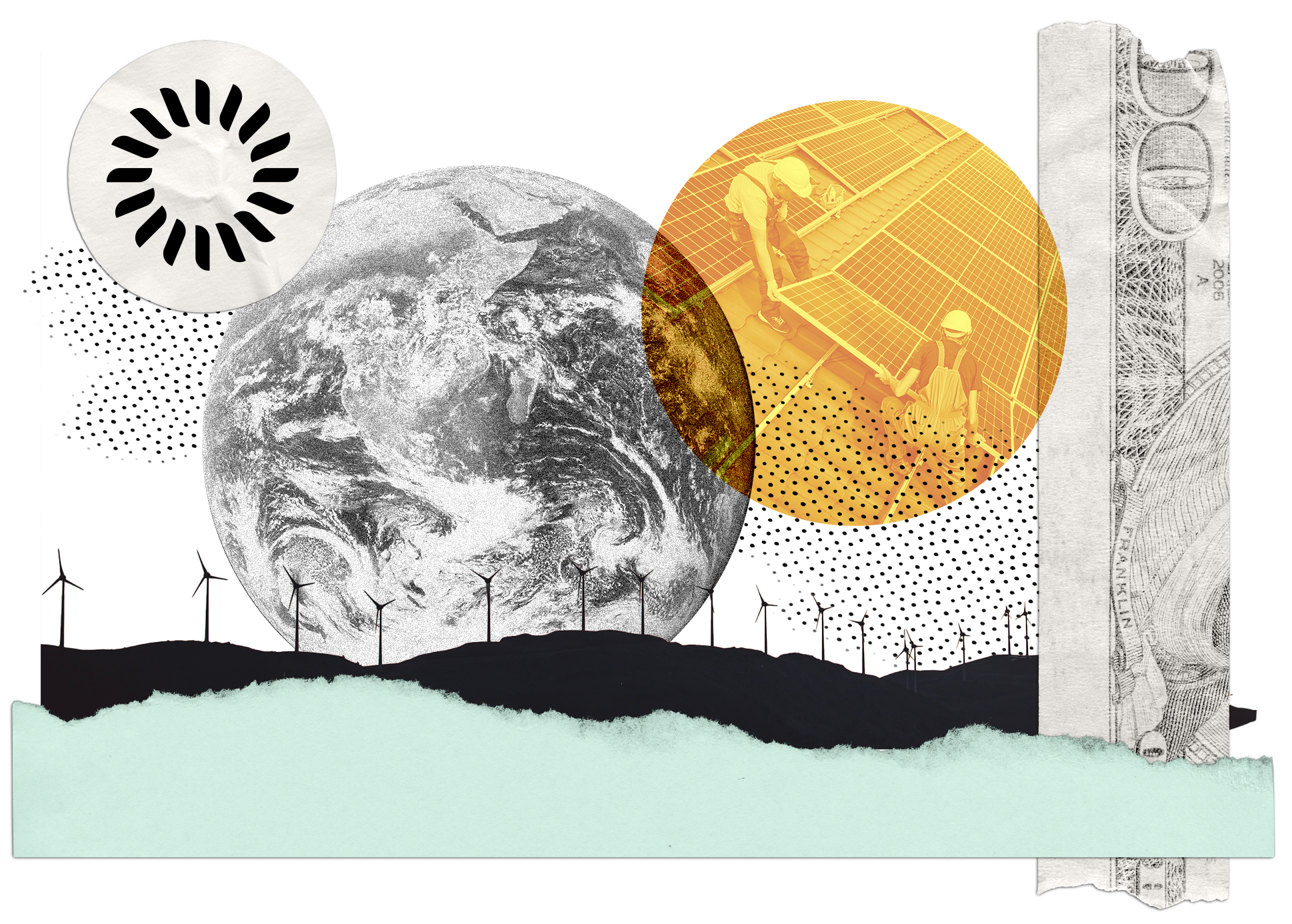 Graphic image of the earth and The Change Climate Project logo